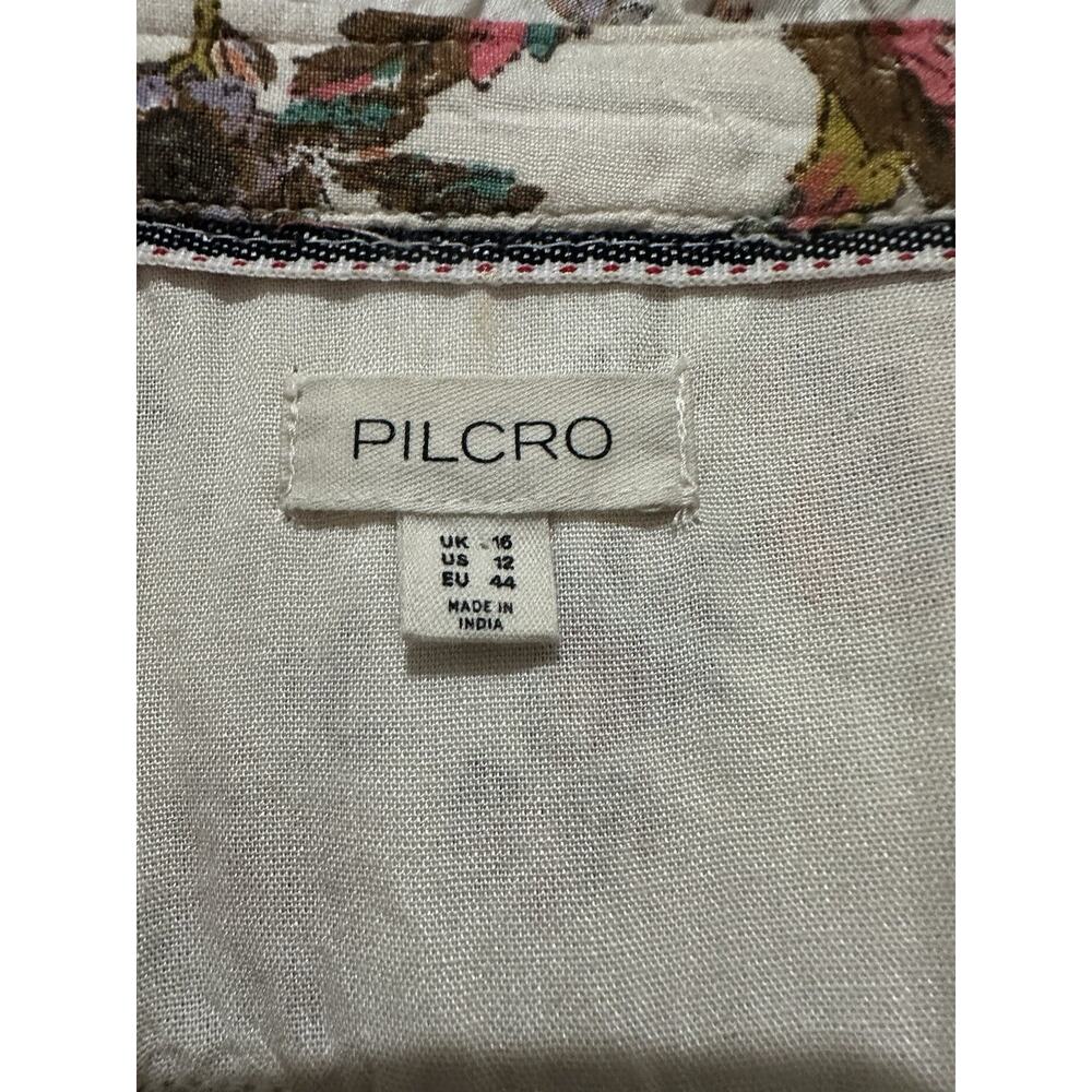 Anthropologie x Pilcro Ruffle-Collar Buttondown Dress Floral Plus Size USA12 (L) - Picture 7 of 10